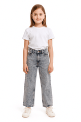 GIRLS ACID WASH DENIM JEANS - Smgarment's