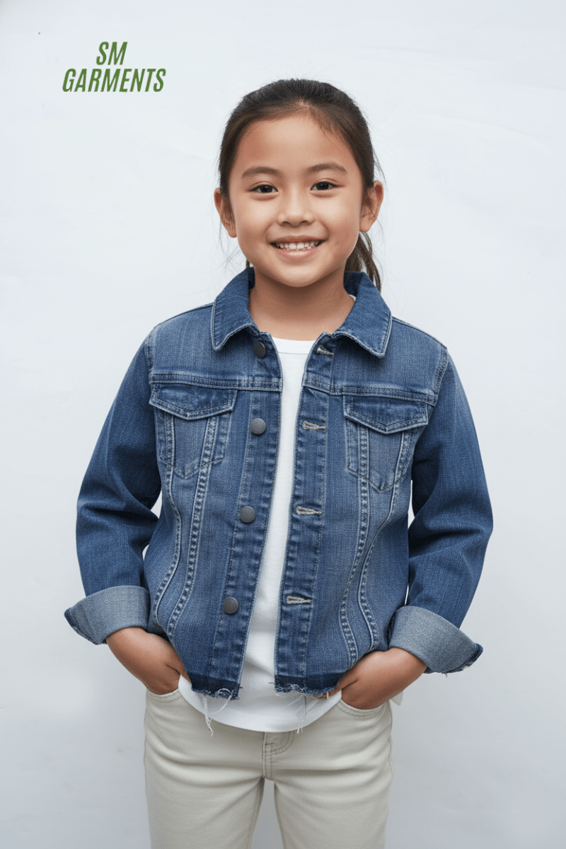GIRLS BASIC DENIM JACKET - Smgarment's