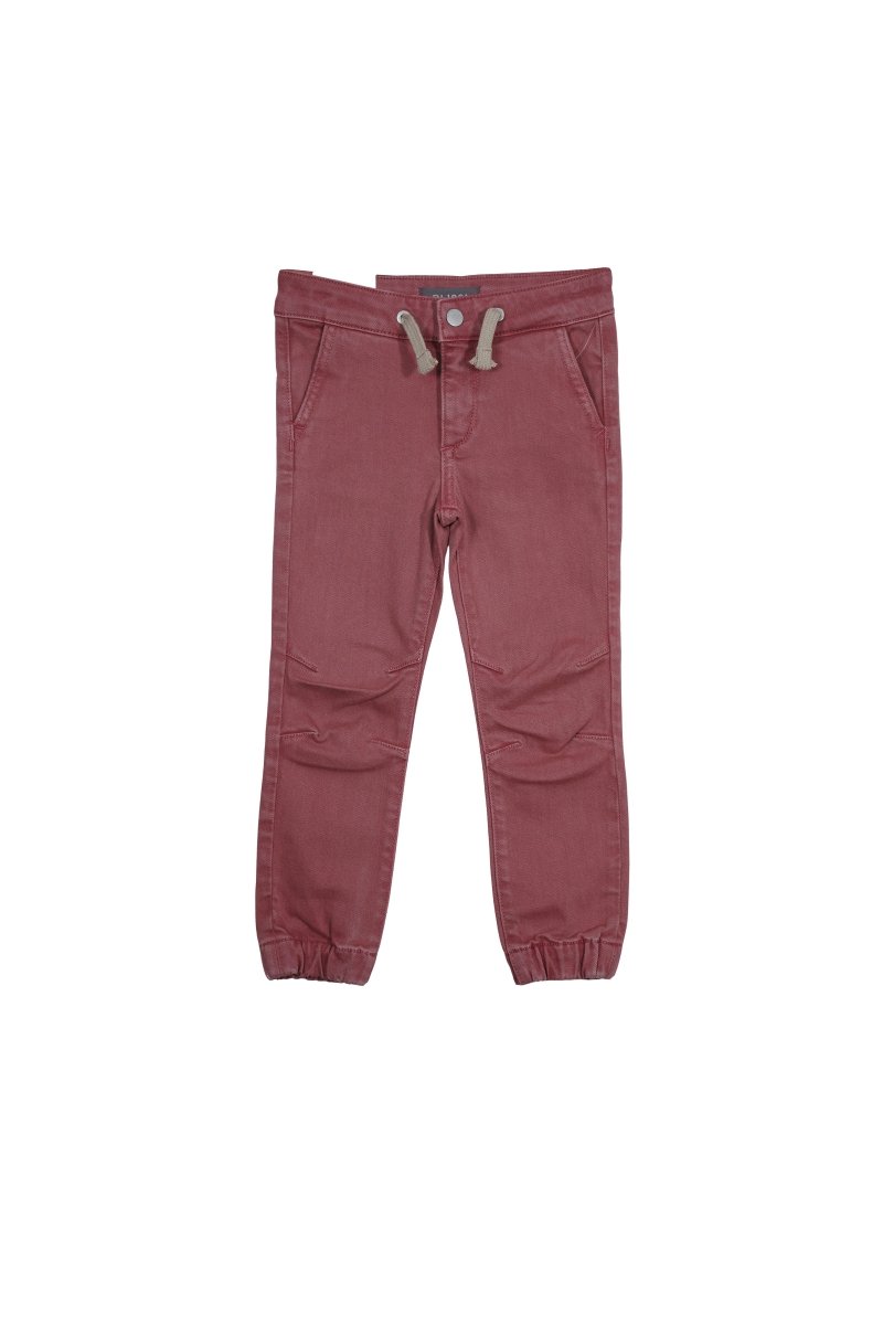 GIRLS BRICK RED JEANS WITH DRAWSTRING - Smgarment's