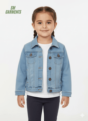 GIRLS DOUBLE POCKET DENIM JACKET - Smgarment's
