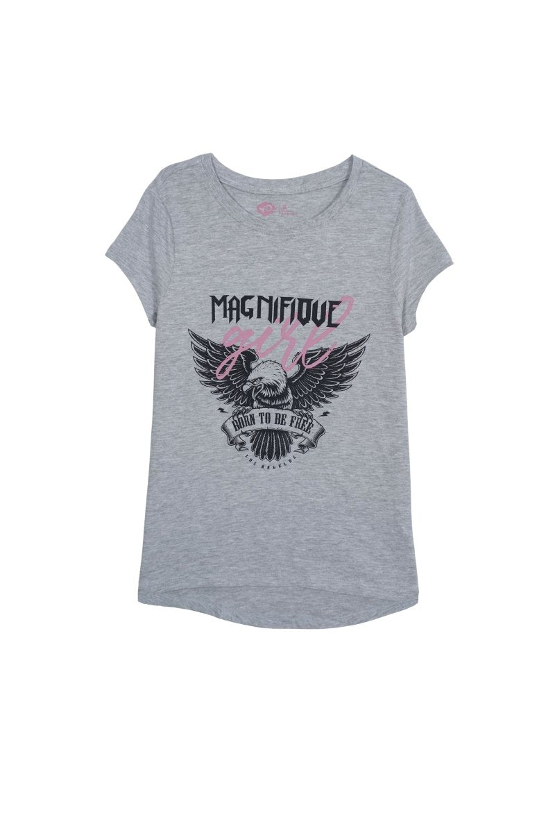 Girls' Graphic Tee – Magnifique Girl Eagle Print - Smgarment's