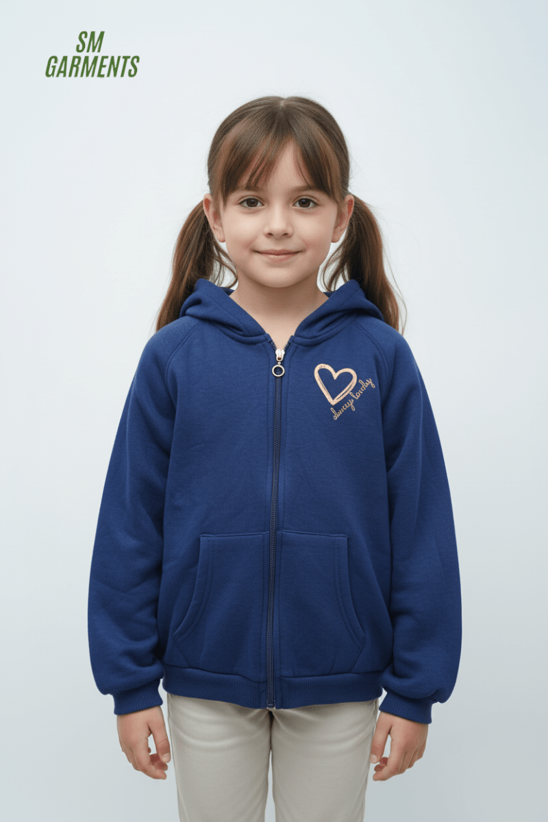 GIRLS HEART PRINT HOODIE - Smgarment's
