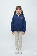 GIRLS HEART PRINT HOODIE - Smgarment's