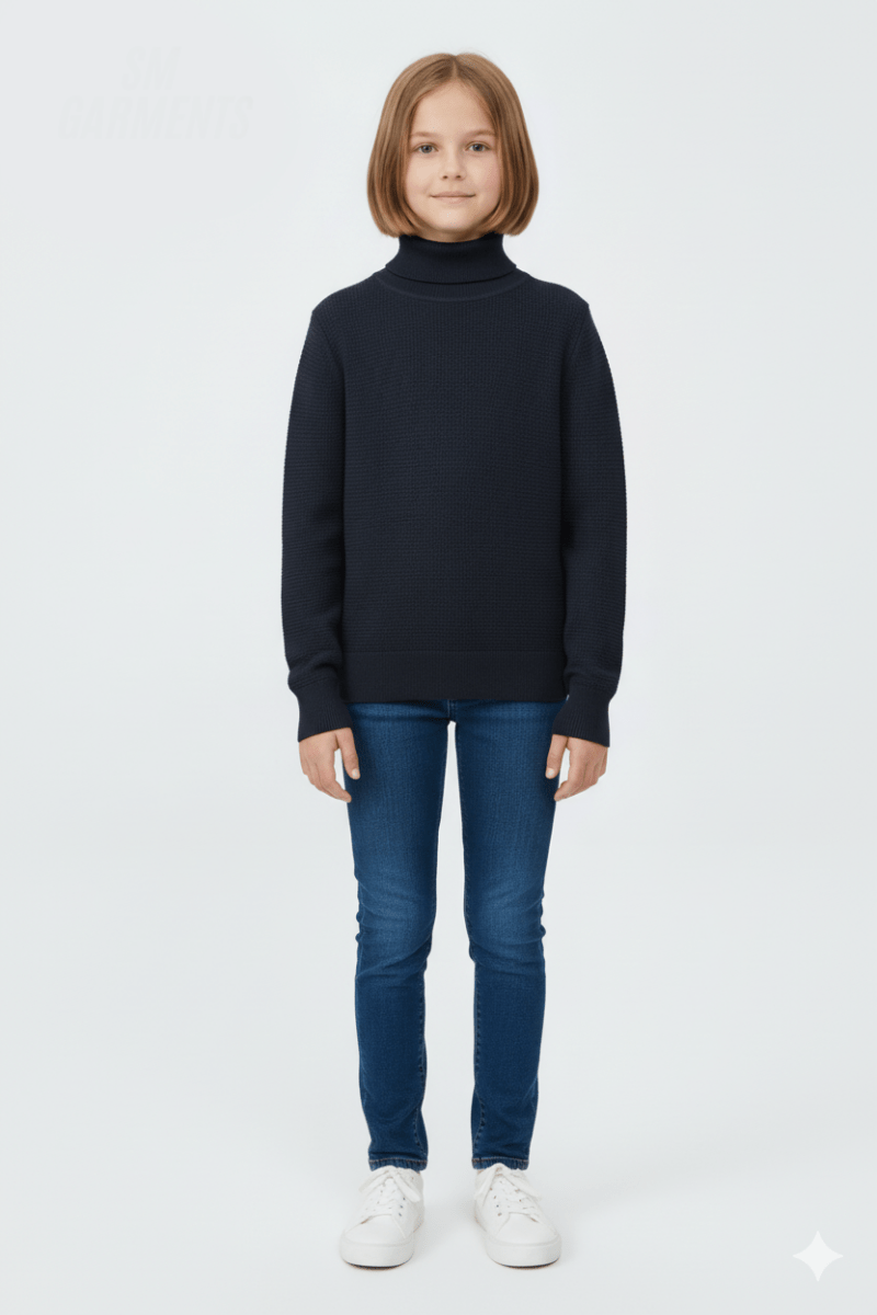 GIRLS HIGH NECK SWEATER - Smgarment's