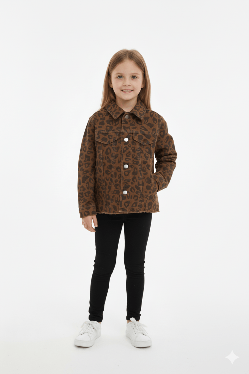 GIRLS PRINTED DENIM JACKET - Smgarment's