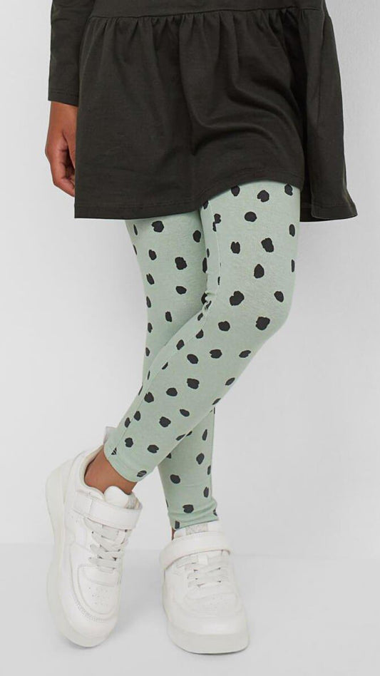 GREEN BRUSHED PRINT LEGGING - SMgarment's