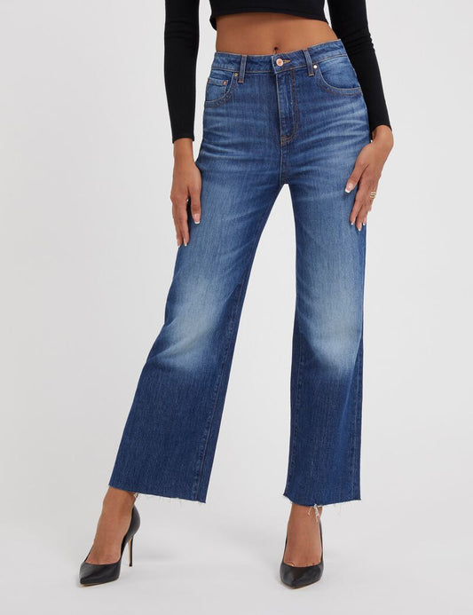 GUESS High Rise Wide Leg Denim Pant - Smgarment's