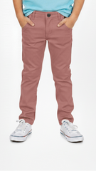 Kids Slim Fit Twill Pants – Dusty Rose Pink