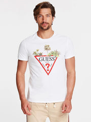 GUESS PALM TREE TRIANGLE LOGO T - SHIRT - Smgarment's