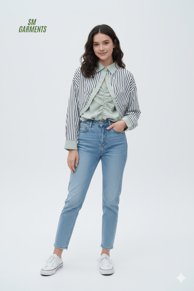 HELLO FASHION Effortless Layered Stripe Blouse - Smgarment's