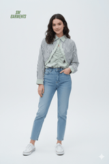HELLO FASHION Effortless Layered Stripe Blouse - Smgarment's