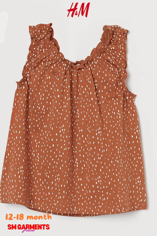 H&M BROWN DOTTED COTTON VEST TOP - SMgarment's