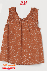 H&M BROWN DOTTED COTTON VEST TOP - SMgarment's