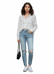 H&M checkered flannel cotton shirt - Smgarment's