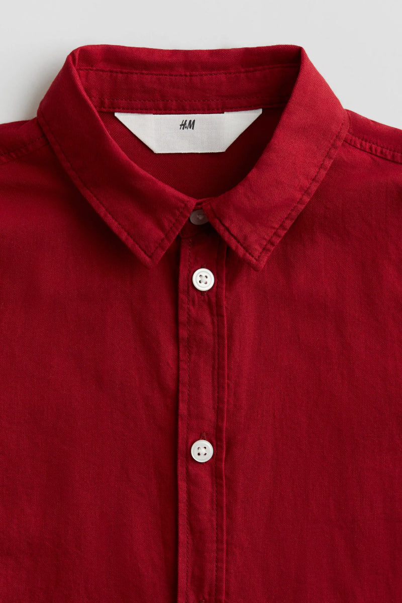 H&M Cotton Shirt Red - Smgarment's