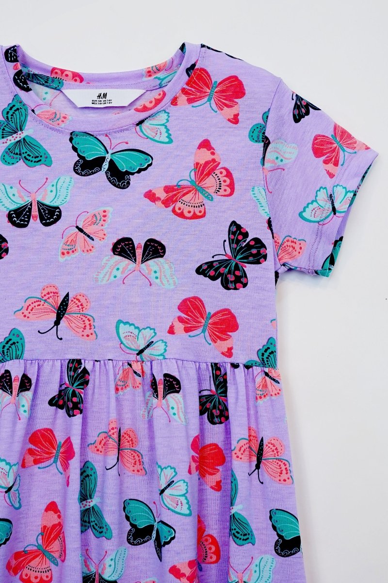 H&M GIRLS BUTTERFLIES PRINTED DRESS - Smgarment's