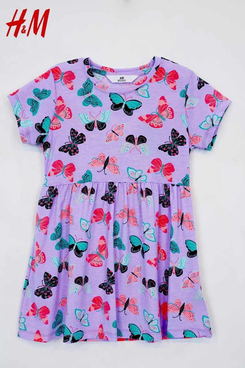 H&M GIRLS BUTTERFLIES PRINTED DRESS - Smgarment's