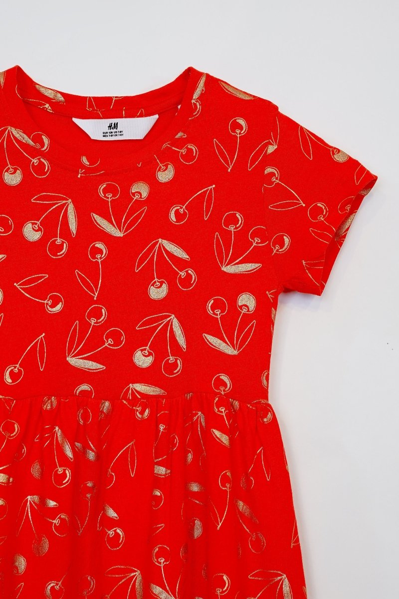 H&M GIRLS CHERRY PRINTED DRESS - Smgarment's