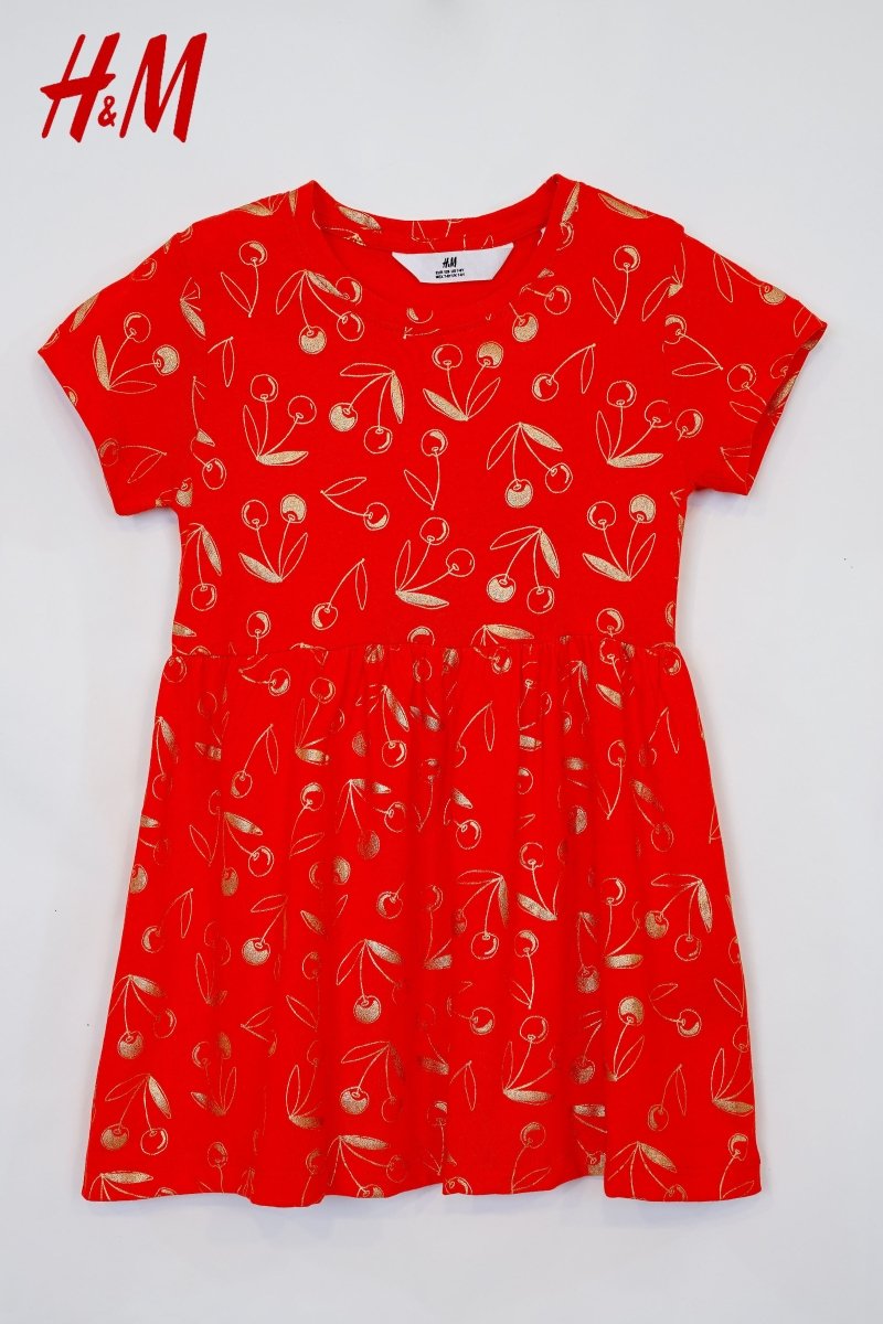 H&M GIRLS CHERRY PRINTED DRESS - Smgarment's