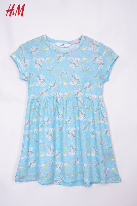 H&M GIRLS CUTE UNICORN THEME PRINTED DRESS - Smgarment's