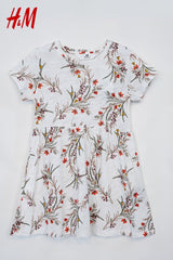 H&M GIRLS FLORAL PRINTED WHITE DRESS - Smgarment's