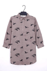 H&M Girls Grey Unicorn Printed Tunic Shirt - Smgarment's
