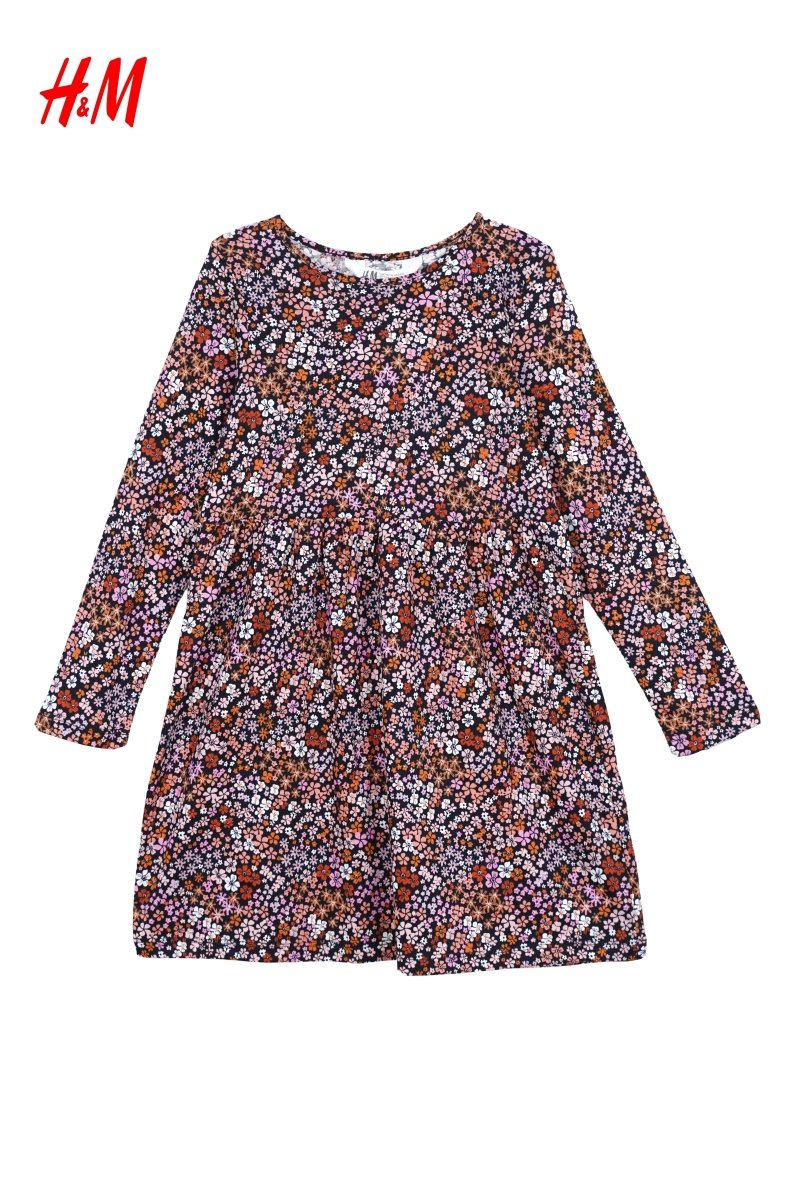 H&M GIRLS PRINTED FULL SLEEVED DRESS - Smgarment's