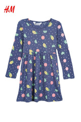 H&M GIRLS PRINTED FULL SLEEVED DRESS - Smgarment's