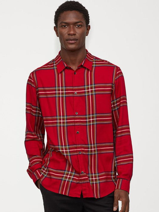 H&M MENS CHECK SHIRT - Smgarment's