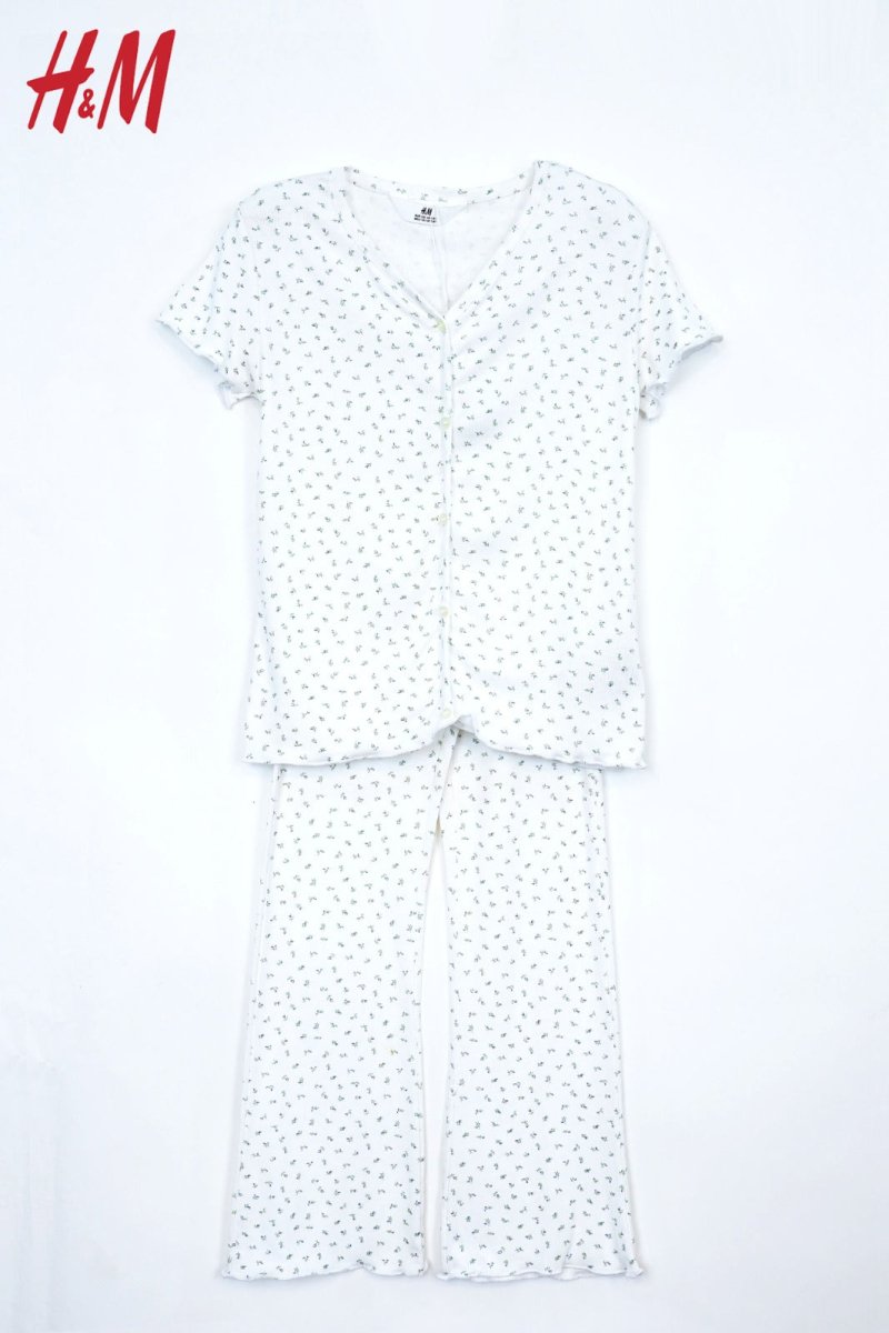 H&M PRINTED COTTON 2 PIECE SUIT - Smgarment's