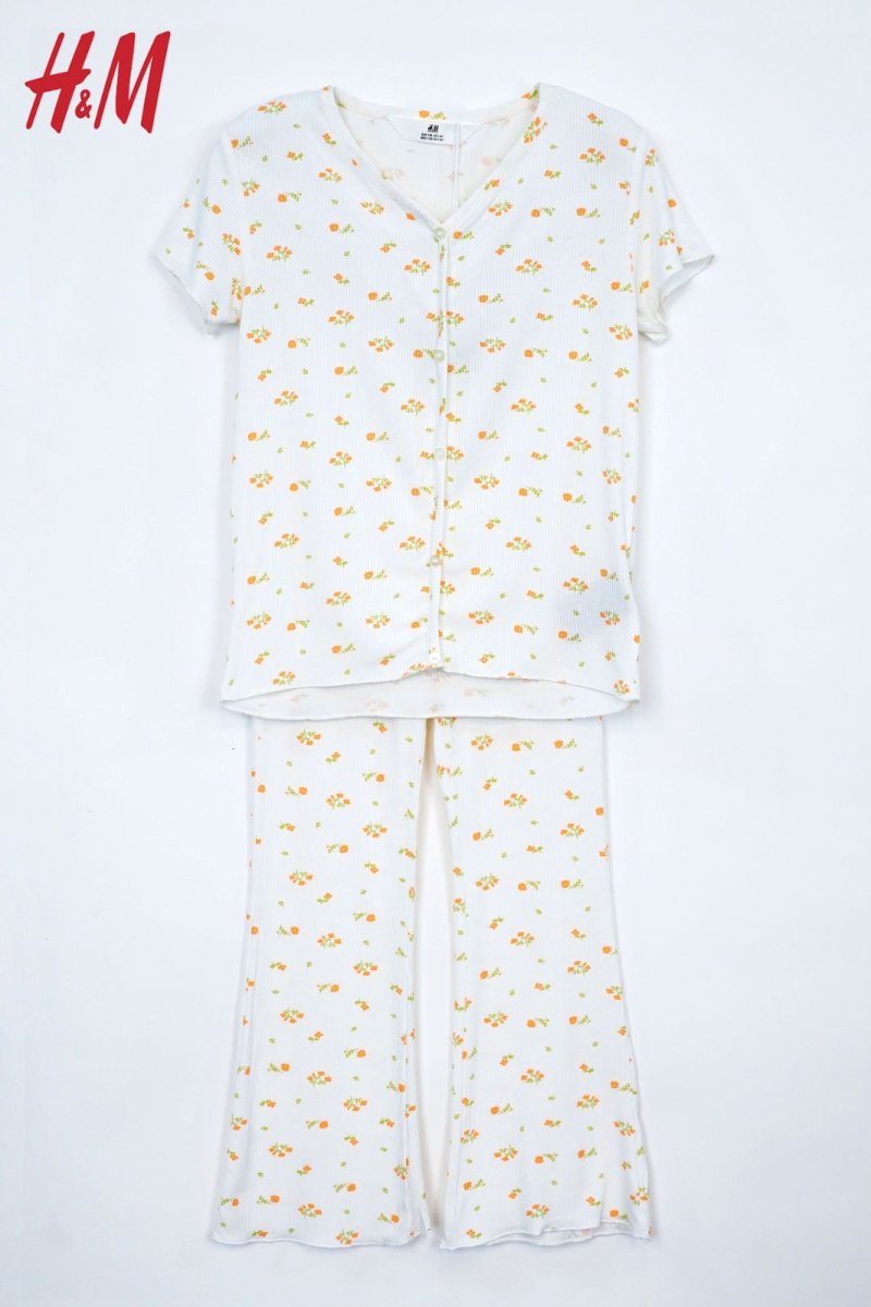H&M PRINTED COTTON 2 PIECE SUIT - Smgarment's
