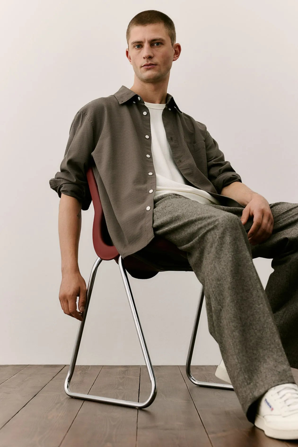 H&M Shirt With Structure In Regular - Fit - SMgarment's