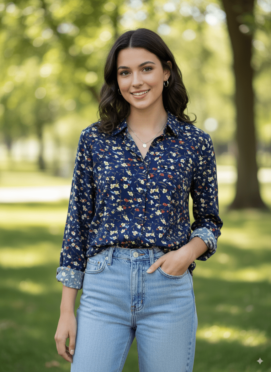 INFLUX PRINTED WOMENS SHIRT - Smgarment's