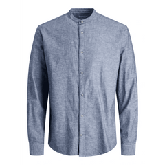 JACK & JONES BLUE JJESUMMER BAND LINEN SHIRT - SMgarment's