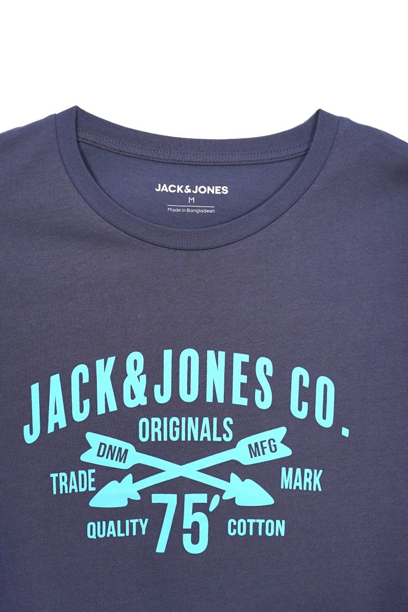JACK & JONES Chest Print Crew Neck T-Shirt - Smgarment's