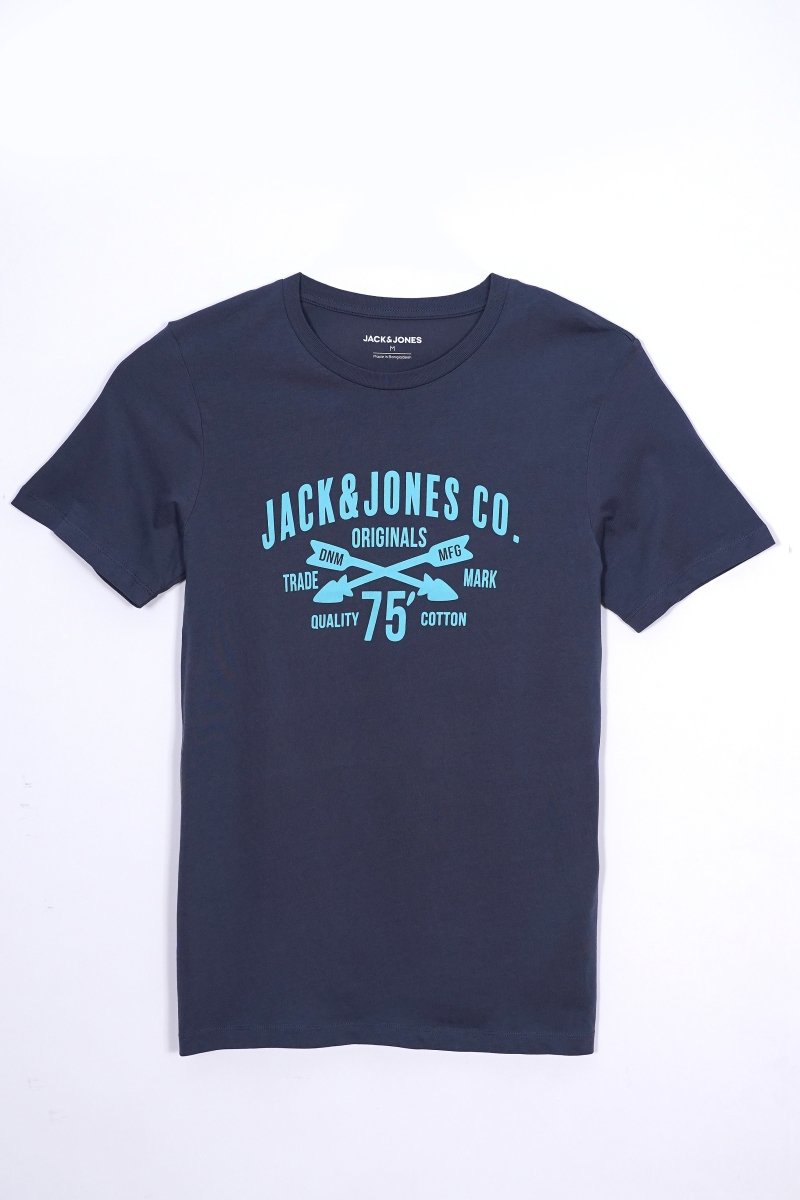 JACK & JONES Chest Print Crew Neck T-Shirt - Smgarment's