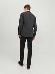 JACK & JONES Classic Dark Grey Melange Shirt - SMgarment's