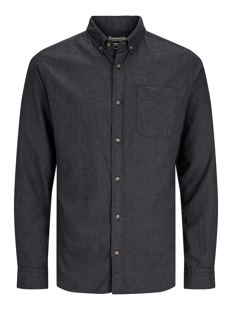 JACK & JONES Classic Dark Grey Melange Shirt - SMgarment's