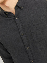 JACK & JONES Classic Dark Grey Melange Shirt - SMgarment's