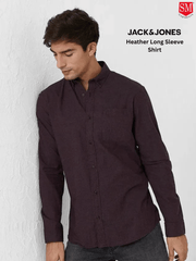 JACK & JONES JJECLASSIC Heather Long Sleeve Shirt - Smgarment's