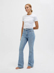 JACK & JONES JXTURIN BOOTCUT HIGH WAIST JEANS RIPPED STYLE - Smgarment's