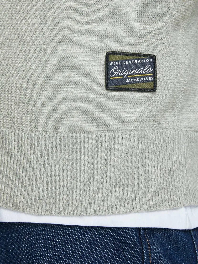 Jack & Jones Long Sleeve Grey Sweater - Smgarment's