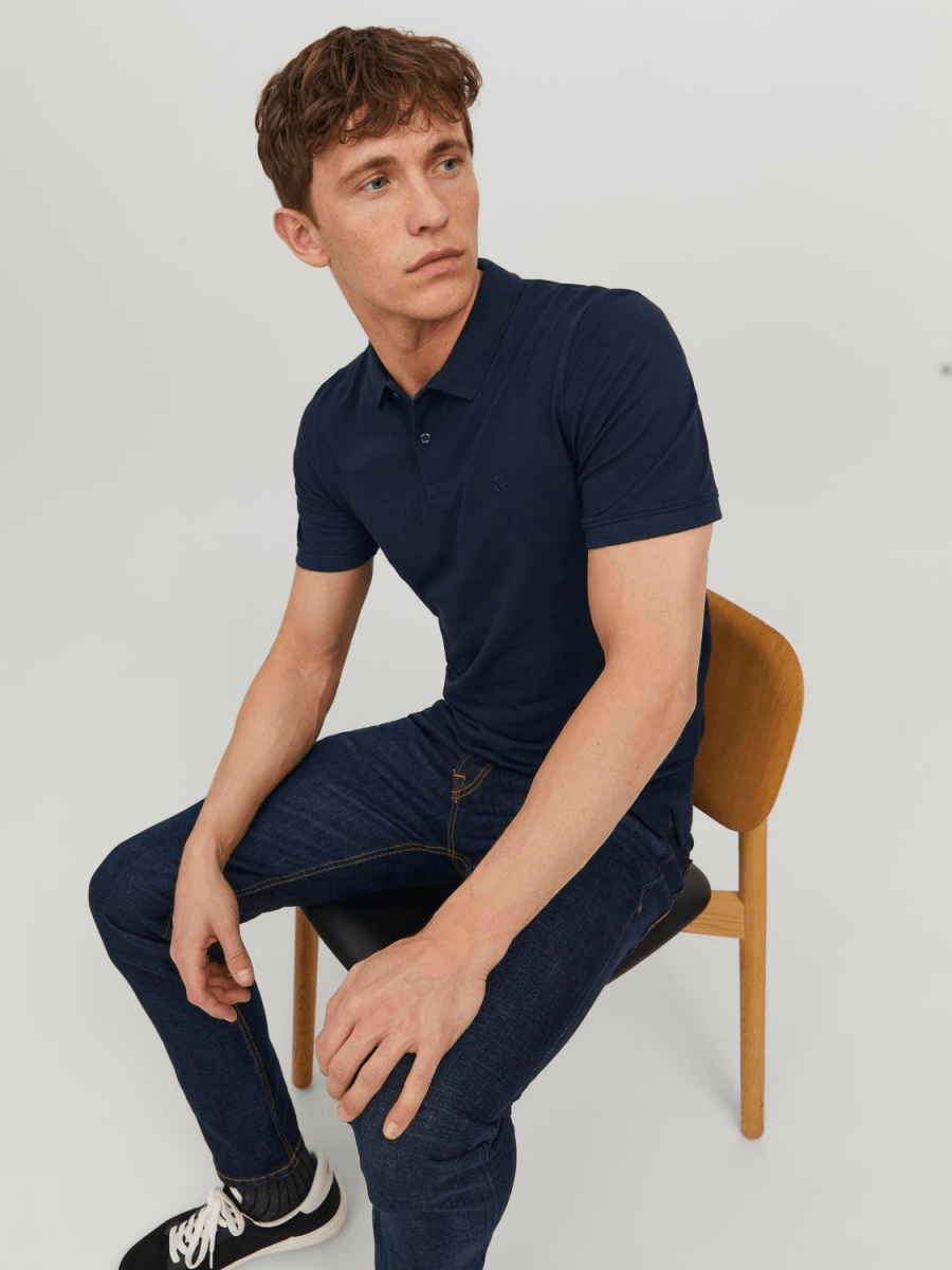 JACK & JONES Plain collar Polo T Shirt - Smgarment's