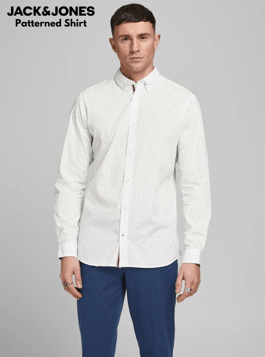 Jack & Jones White Patterned Shirt - Smgarment's