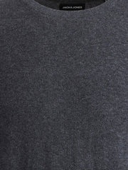 JACK&JONES Dark Grey Melange Plain Knitted Pullover - SMgarment's