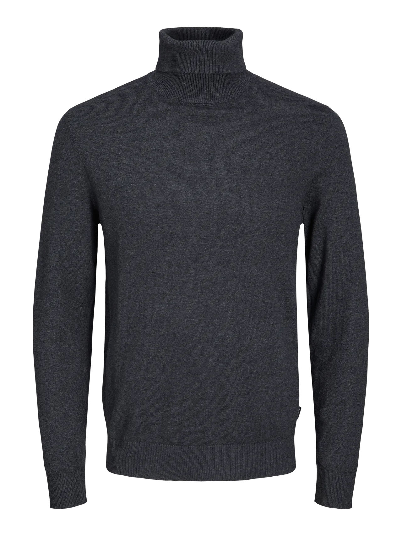 JACK&JONES Dark Grey Melange Plain Turtleneck - SMgarment's