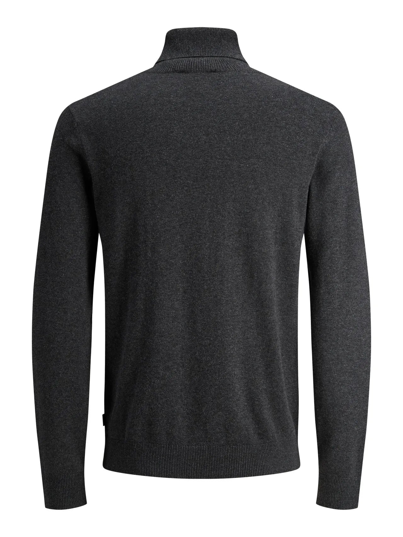 JACK&JONES Dark Grey Melange Plain Turtleneck - SMgarment's