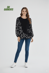 KELITE Casual Asymmetrical Printed Top - Smgarment's