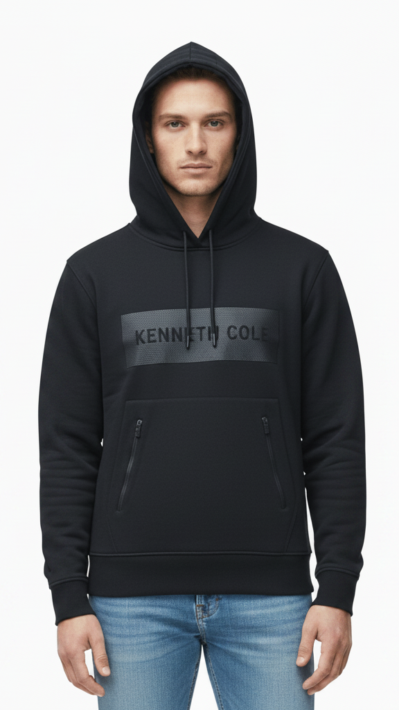 KENETH COLE MENS EMBOSSED LOGO HOODIE - Smgarment's