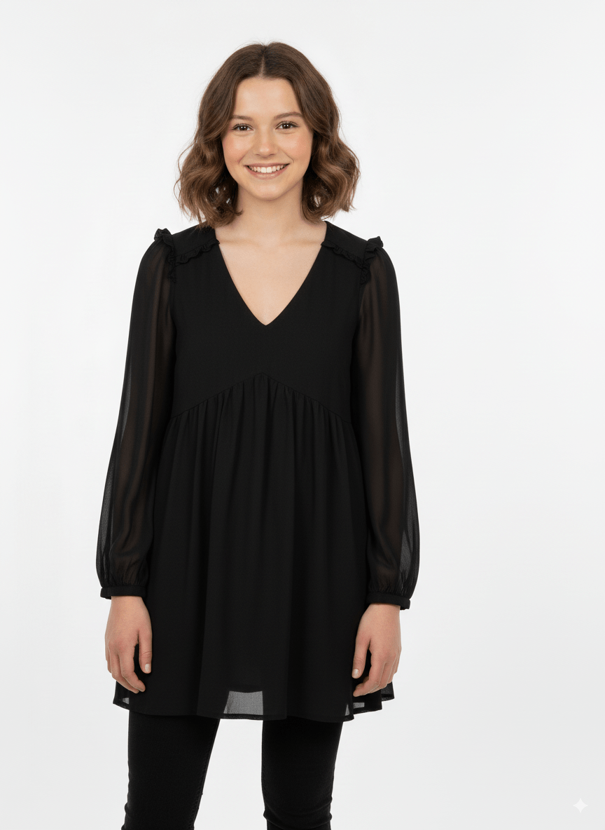 KIABI Crepe - effect fabric fitted dress - black - Smgarment's